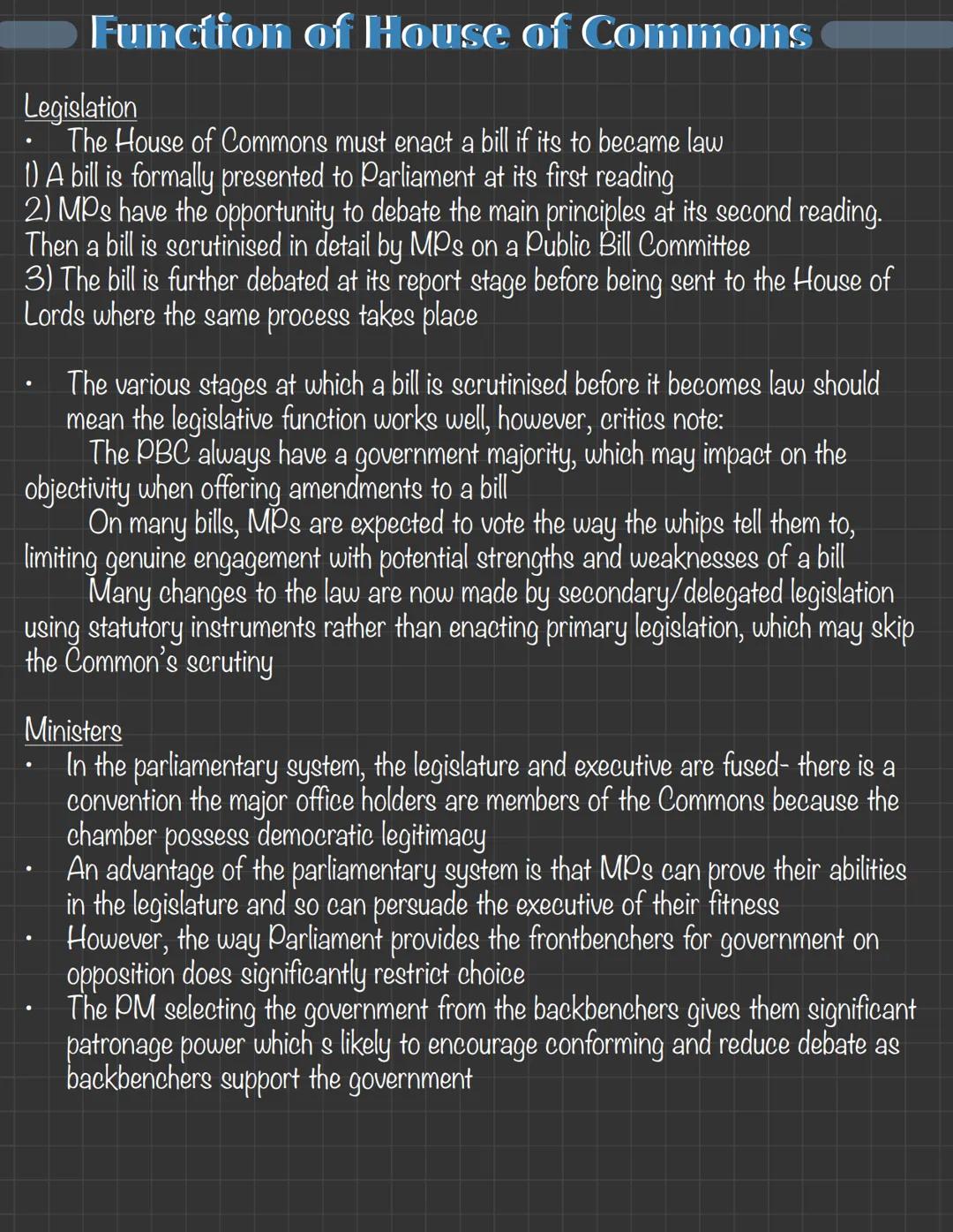Composition of House of Commons
- The House of Commons is the democratically elected chamber of Parliament
- Each MP represents the interes