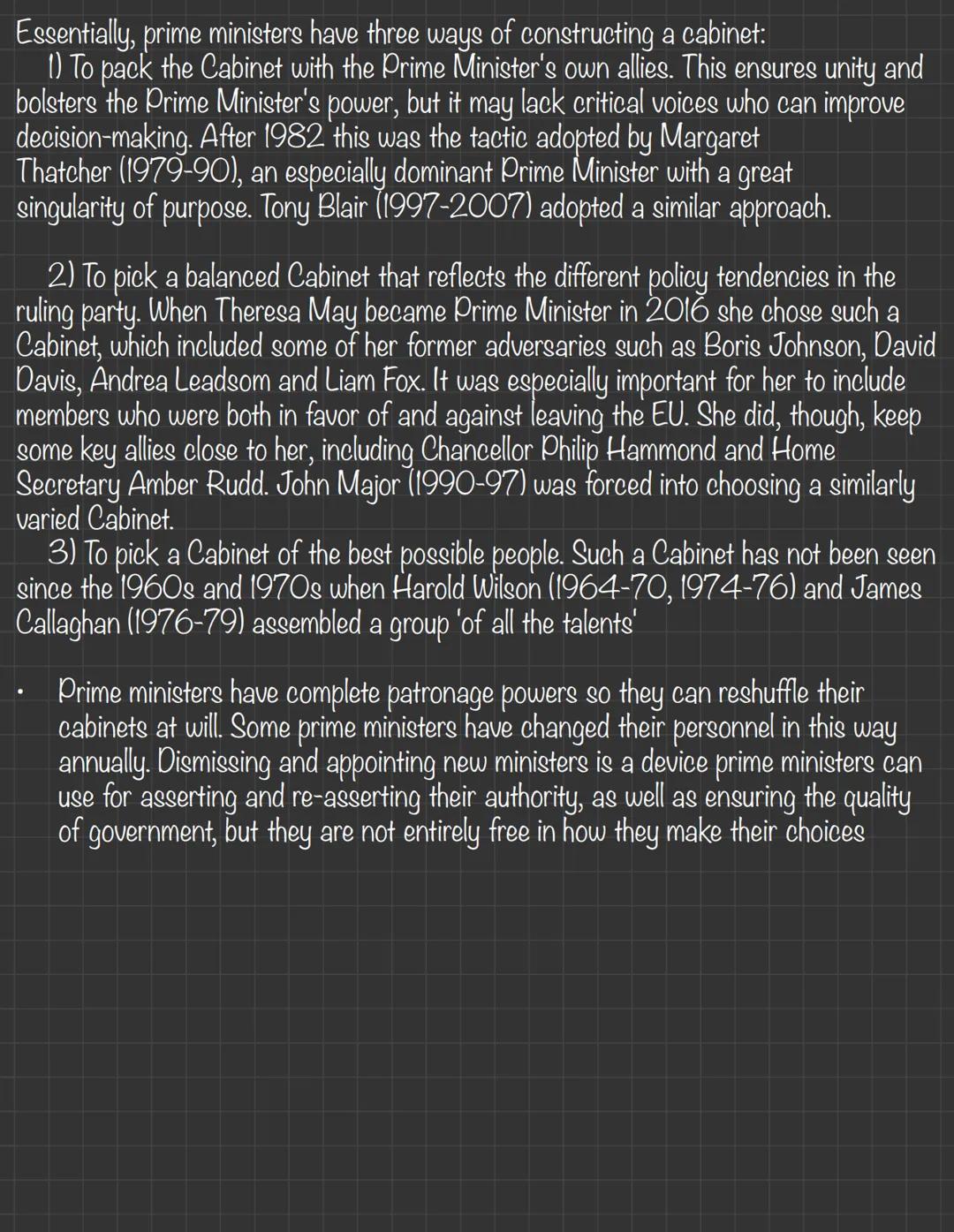 The Executive
The Structure and Role of the Executive
- The executive is another term for the government- it is repsonsible for policy
makin