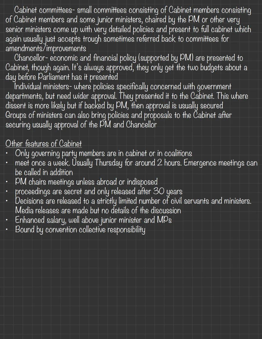 The Executive
The Structure and Role of the Executive
- The executive is another term for the government- it is repsonsible for policy
makin