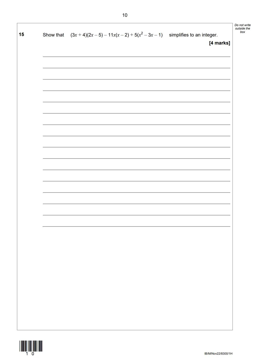 AQA
Please write clearly in block capitals.
Centre number
Surname
Forename(s)
Candidate signature
I declare this is my own work.
GCSE
Candid