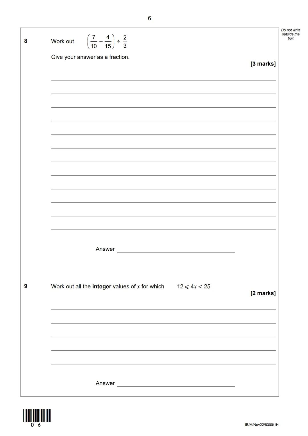 AQA
Please write clearly in block capitals.
Centre number
Surname
Forename(s)
Candidate signature
I declare this is my own work.
GCSE
Candid