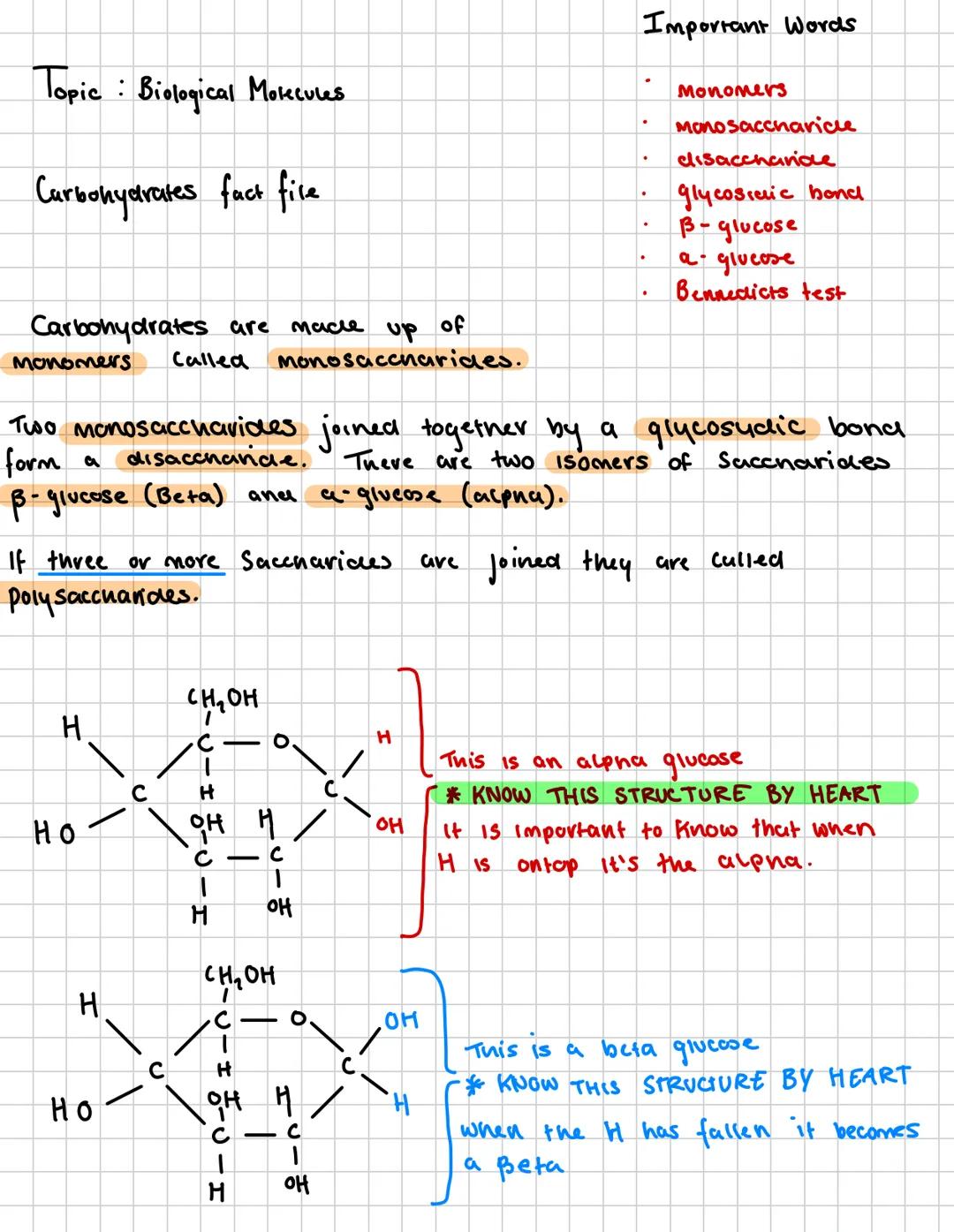 Aqa biology carbohydrates