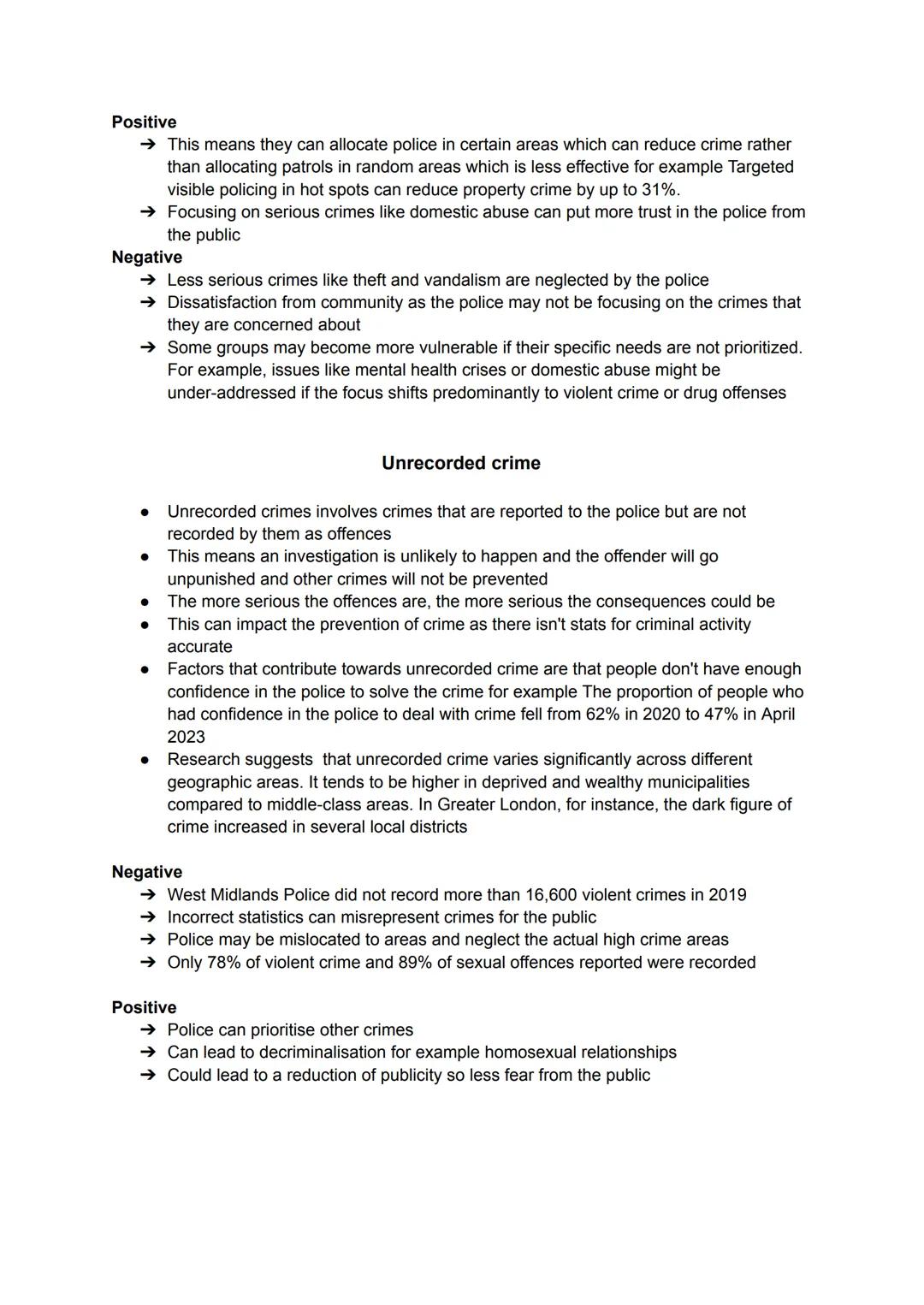 Criminology
AC1.3 Task 2
Consequence of unreported crime
➤ Ripple effect
➤ Cultural
Decriminalisation
Police prioritisation
Unrecorded crim