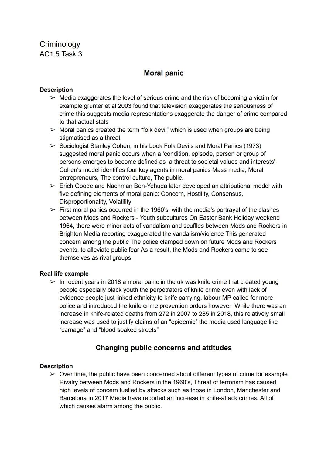 Criminology unit 1 AC1.5