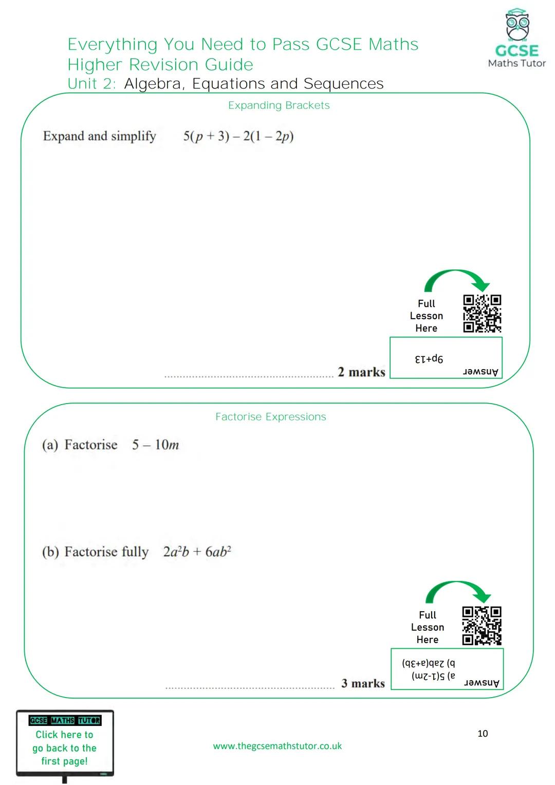 TGMT
THE ULTIMATE
REVISION GUIDE
FOR GCSE MATHS
EVERYTHING YOU NEED TO
PASS YOUR GCSE MATHS EXAM
HIGHER TIER
WWW.THEGCSEMATHSTUTOR.CO.