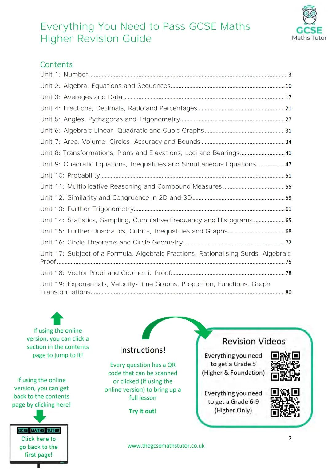 TGMT
THE ULTIMATE
REVISION GUIDE
FOR GCSE MATHS
EVERYTHING YOU NEED TO
PASS YOUR GCSE MATHS EXAM
HIGHER TIER
WWW.THEGCSEMATHSTUTOR.CO.