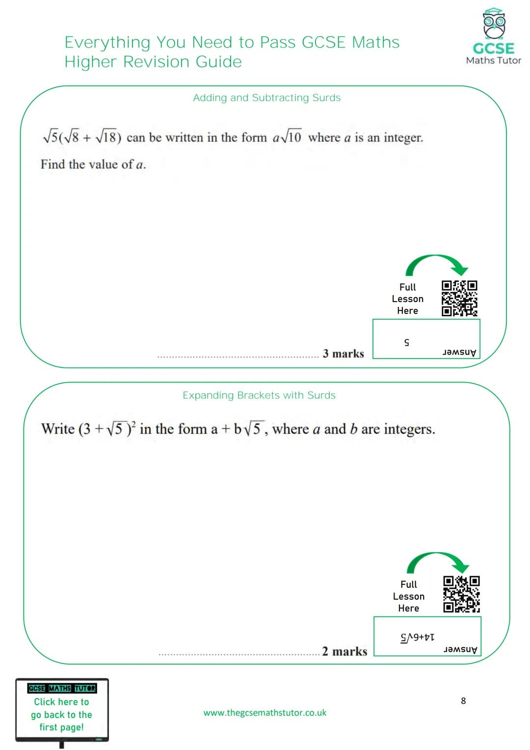 TGMT
THE ULTIMATE
REVISION GUIDE
FOR GCSE MATHS
EVERYTHING YOU NEED TO
PASS YOUR GCSE MATHS EXAM
HIGHER TIER
WWW.THEGCSEMATHSTUTOR.CO.