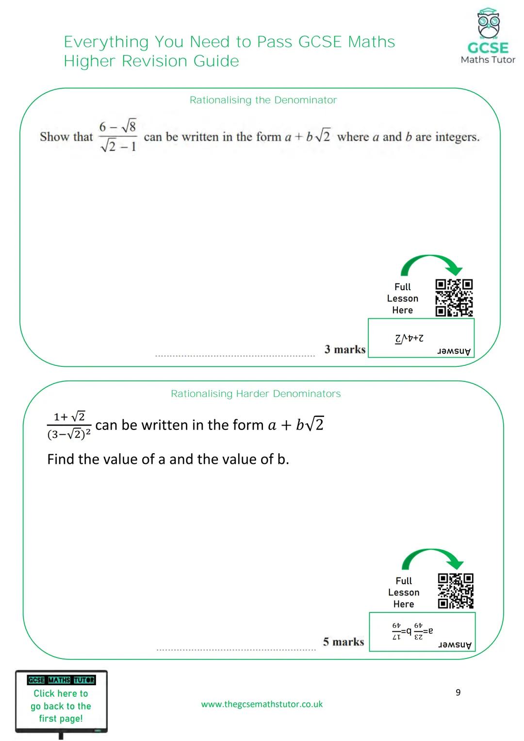 TGMT
THE ULTIMATE
REVISION GUIDE
FOR GCSE MATHS
EVERYTHING YOU NEED TO
PASS YOUR GCSE MATHS EXAM
HIGHER TIER
WWW.THEGCSEMATHSTUTOR.CO.