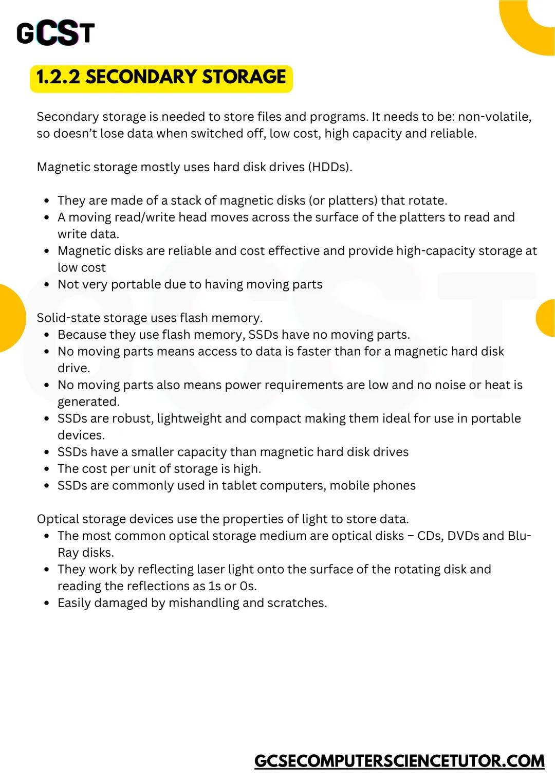 # GCST
# 1.1
# SYSTEMS
# ARCHITECTURE
CONCISE NOTES
GCSE OCR
GCSECOMPUTERSCIENCETUTOR.COM # GCST
## 1.1.1 ARCHITECTURE OF THE CPU
Th