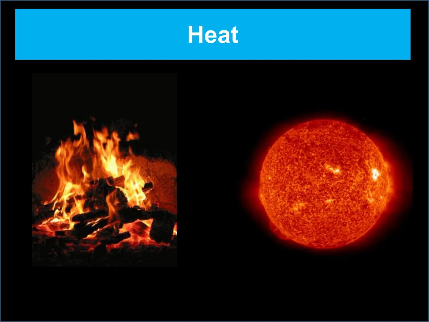 # Heat Heat
What is heat?
Just like sound and
light, heat is a form
of Energy # Heat as Energy
Everything is made of
particles
Heat is c