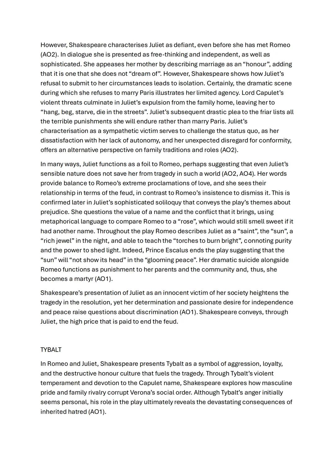 # ROMEO + JULIET 25 MARKERS FULL
ROMEO
In Romeo and Juliet, Shakespeare presents Romeo as a passionate, impulsive and
idealistic young man