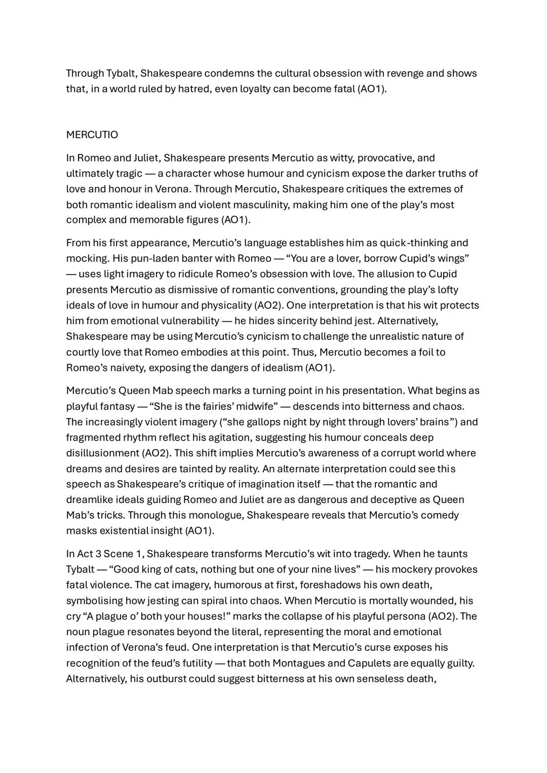 # ROMEO + JULIET 25 MARKERS FULL
ROMEO
In Romeo and Juliet, Shakespeare presents Romeo as a passionate, impulsive and
idealistic young man