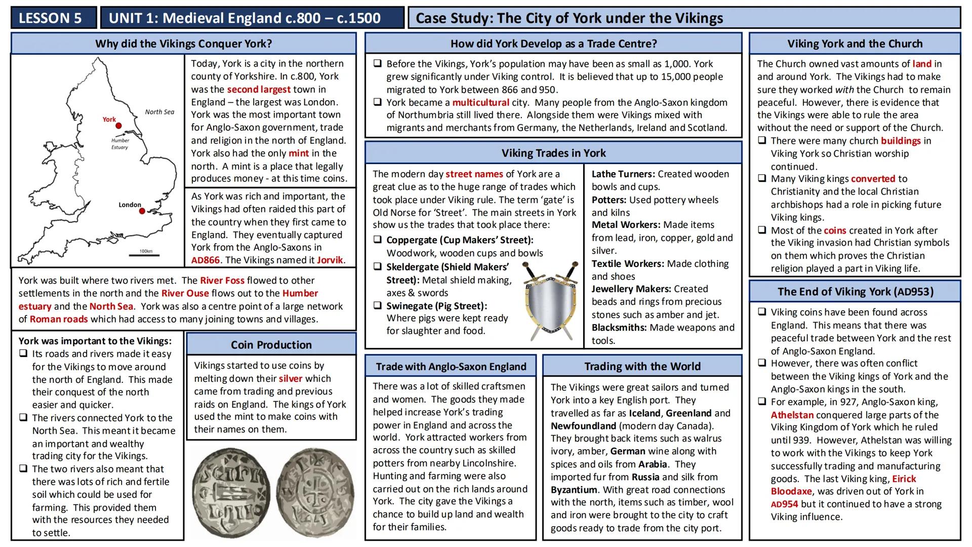LESSON 2
UNIT 1: Medieval England c.800 – c.1500
Why did different groups migrate to England during the medieval period?
In Medieval times,