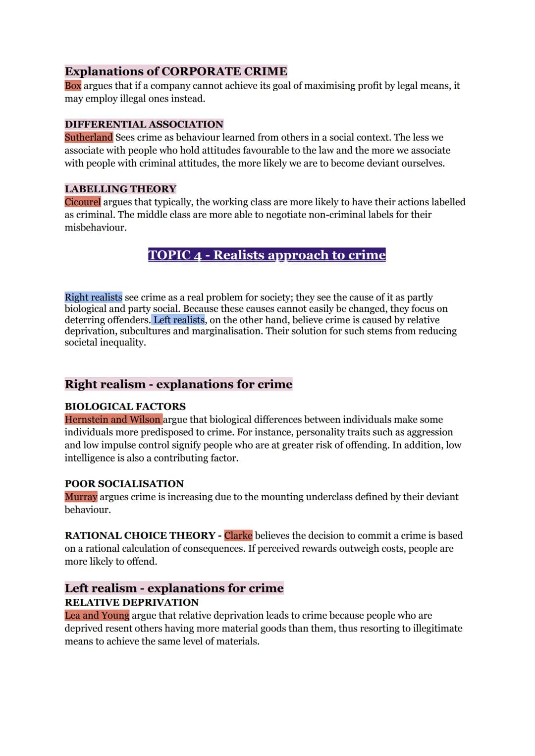# CRIME AND DEVIANCE
## TOPIC 1 - Functionalism and crime
Functionalists believe that crime is inevitable in society; poor socialisation a
