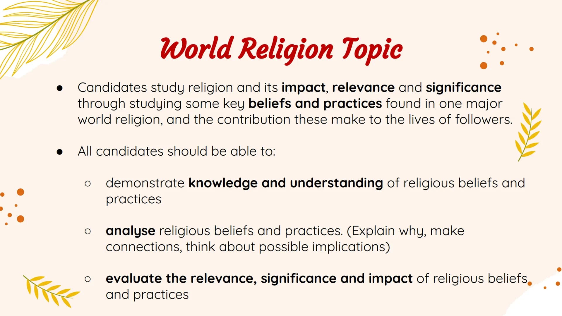 <h2>Introduction</h2>
<p>In National 5 RMPS, the study of Buddhism involves understanding the impact, relevance, and significance of key be
