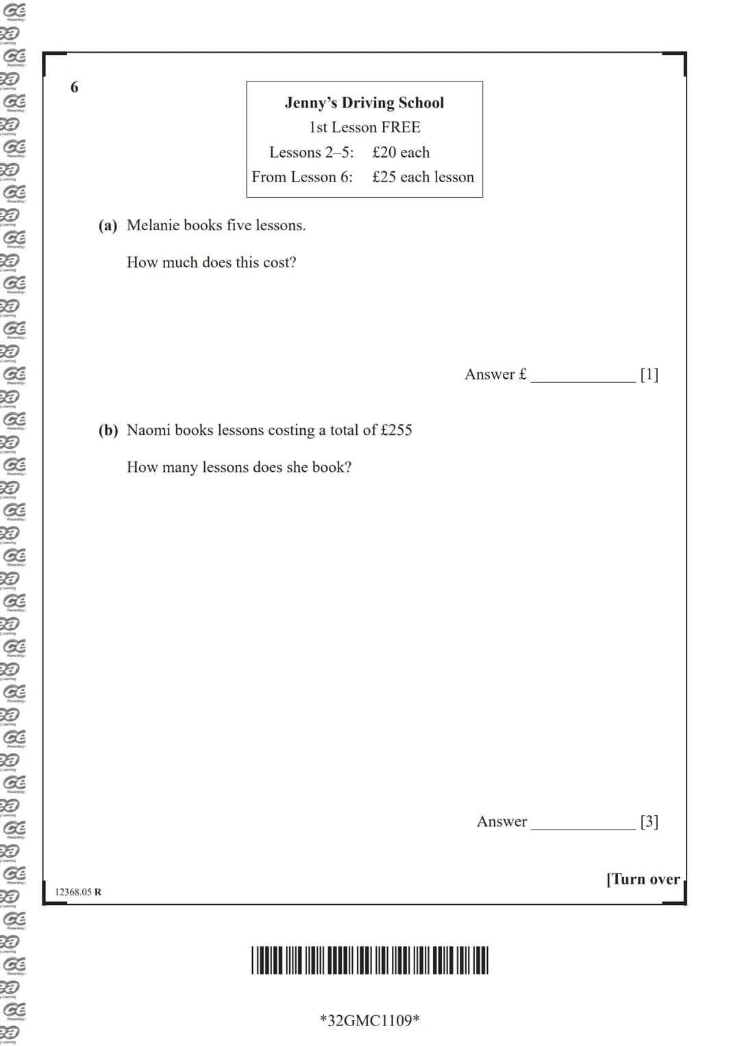cea
Rewarding Learning
General Certificate of Secondary Education
Centre Number
Candidate Number
# Mathematics
Unit M1
(With calculator)