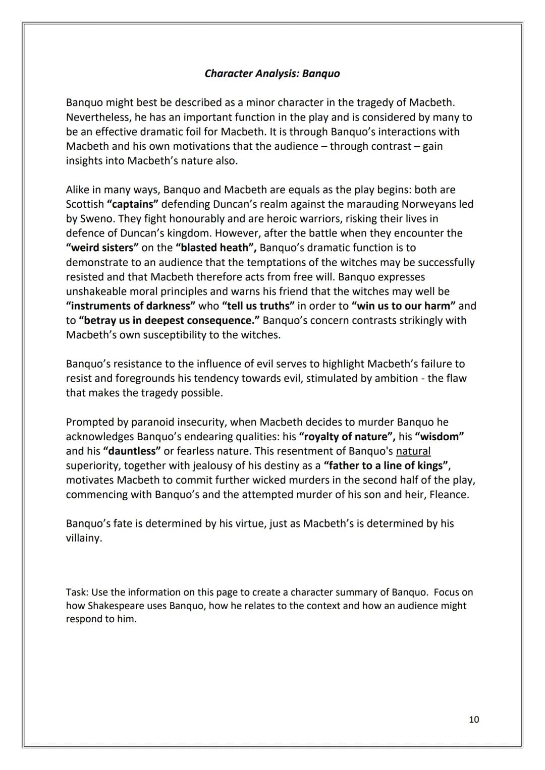 AQA English Literature Paper 1
Macbeth
Revision booklet
1 # REMINDER
In the exam, you will be presented with a short extract from the pla