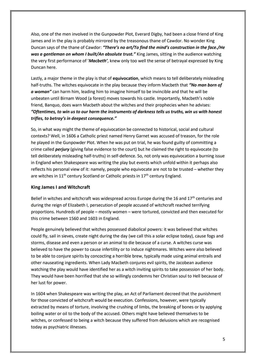 AQA English Literature Paper 1
Macbeth
Revision booklet
1 # REMINDER
In the exam, you will be presented with a short extract from the pla