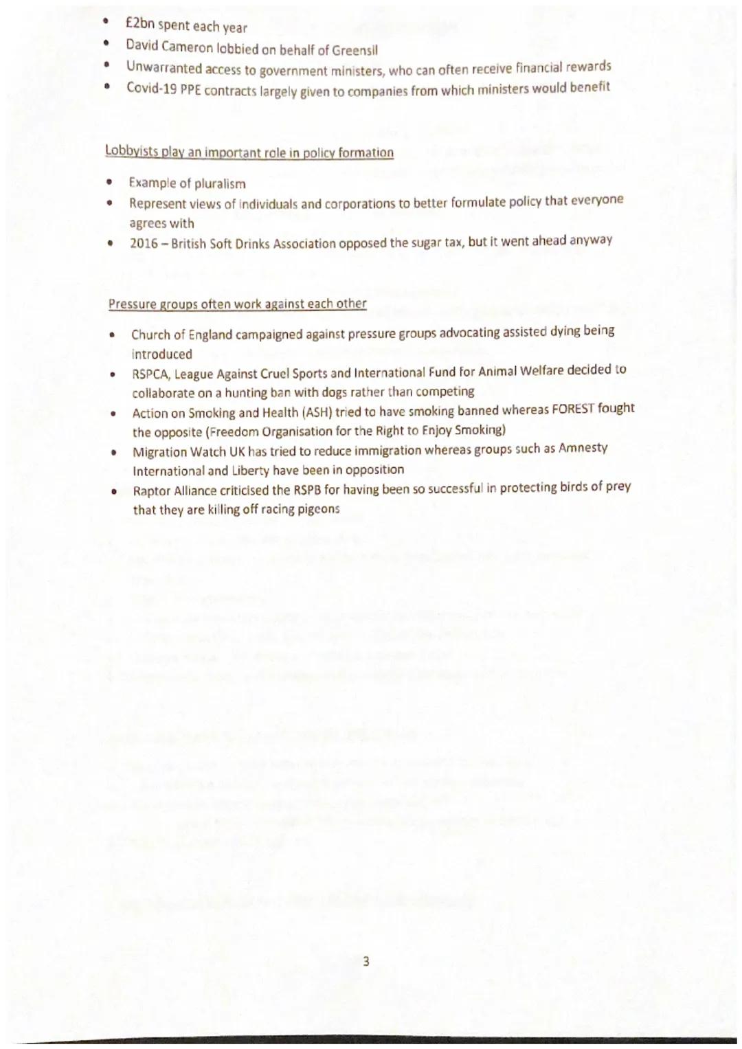 Pressure groups can sometimes influence government
Trade unions have more influence at times of Labour governments (e.g. NEU, RMT,
Communica
