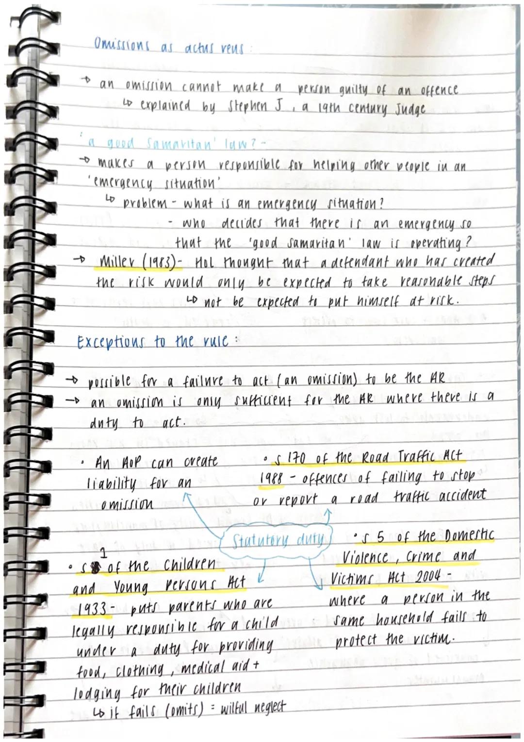 chi9 Actus veus.
โข actus reus is the physical
element or the prohibited conduct
of a crime.
โ
โ
an act
a 'state of affairs'
an omission
โข pr