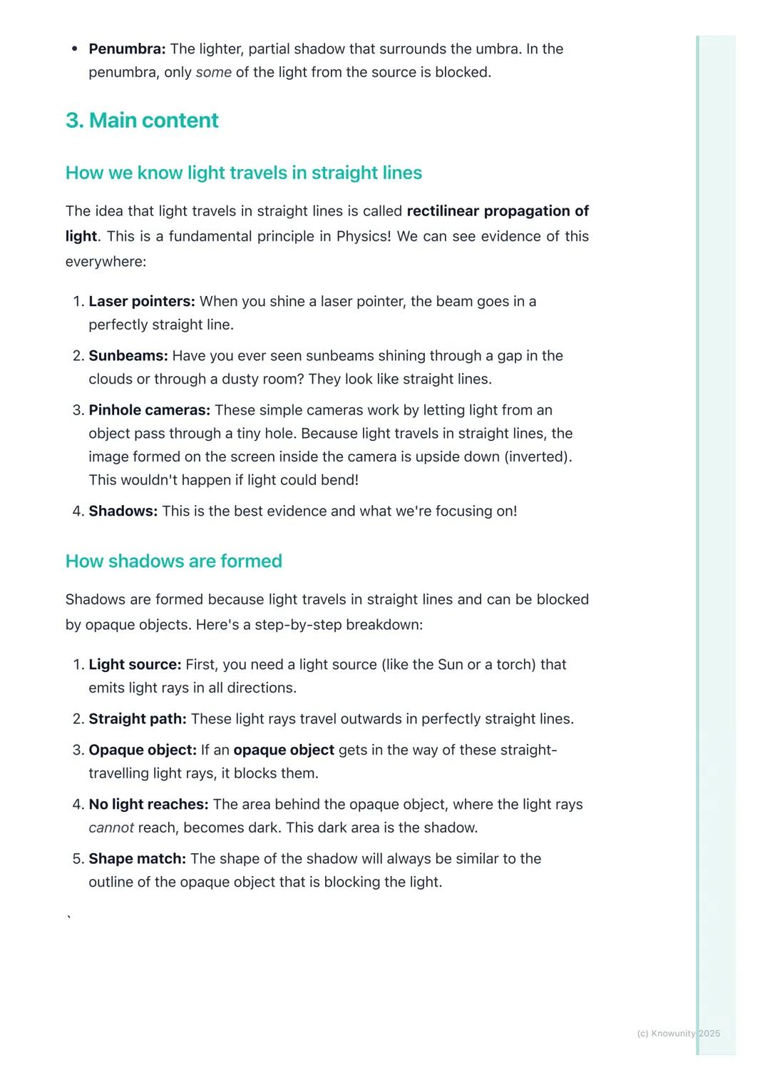 # Light Travels in Straight Lines
1. Overview
Right, let's get stuck into "Light Travels in Straight Lines"! This topic is super
important