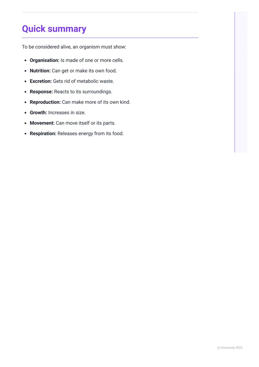 # Characteristics of Life
## What makes something alive?
Biology is the study of life, so the first thing we need to be clear on is what '