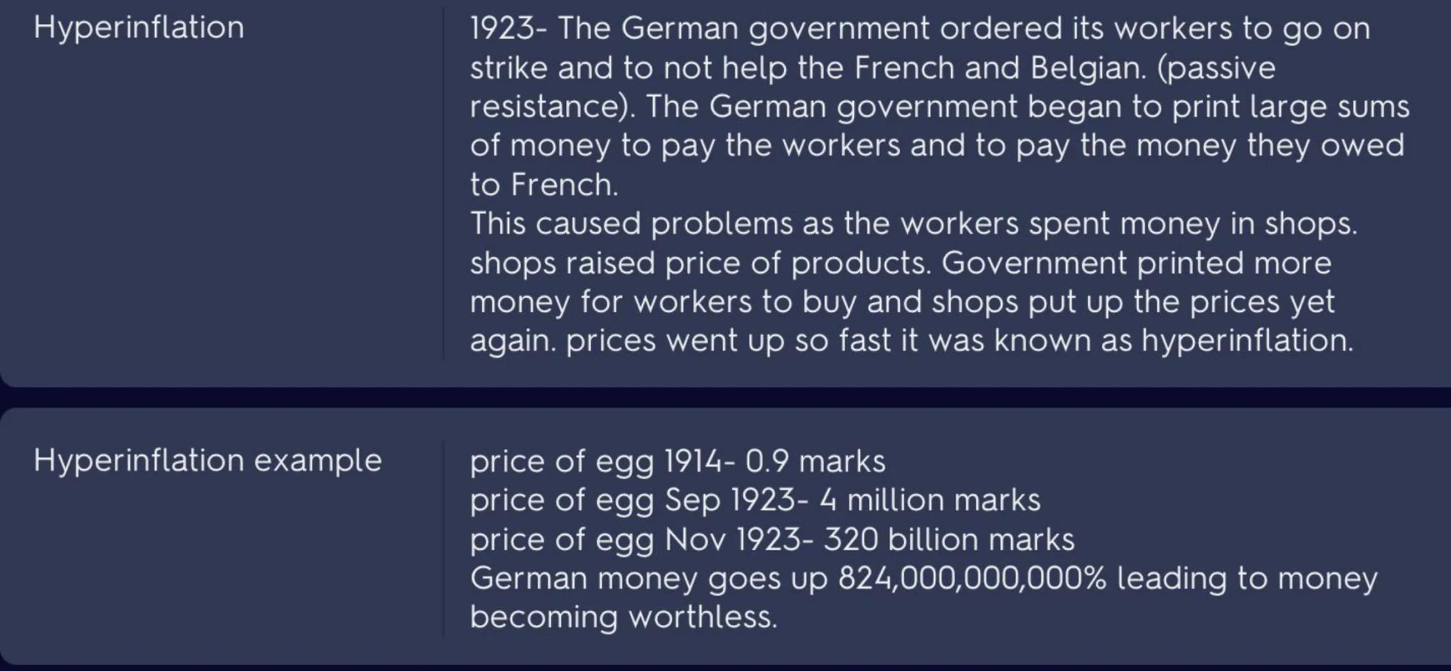 The Treaty of Versailles
TOV terms
TOV problems
Reparations
Occupation of the
Ruhr 1922
TOV was a list of punishments, instructions and orde