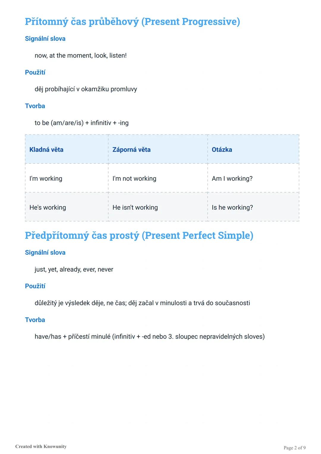 # Všechny anglické časy
Přehled všech anglických časů včetně signálních slov, použití, tvorby a příkladů vět v kladné,
záporné a tázací for