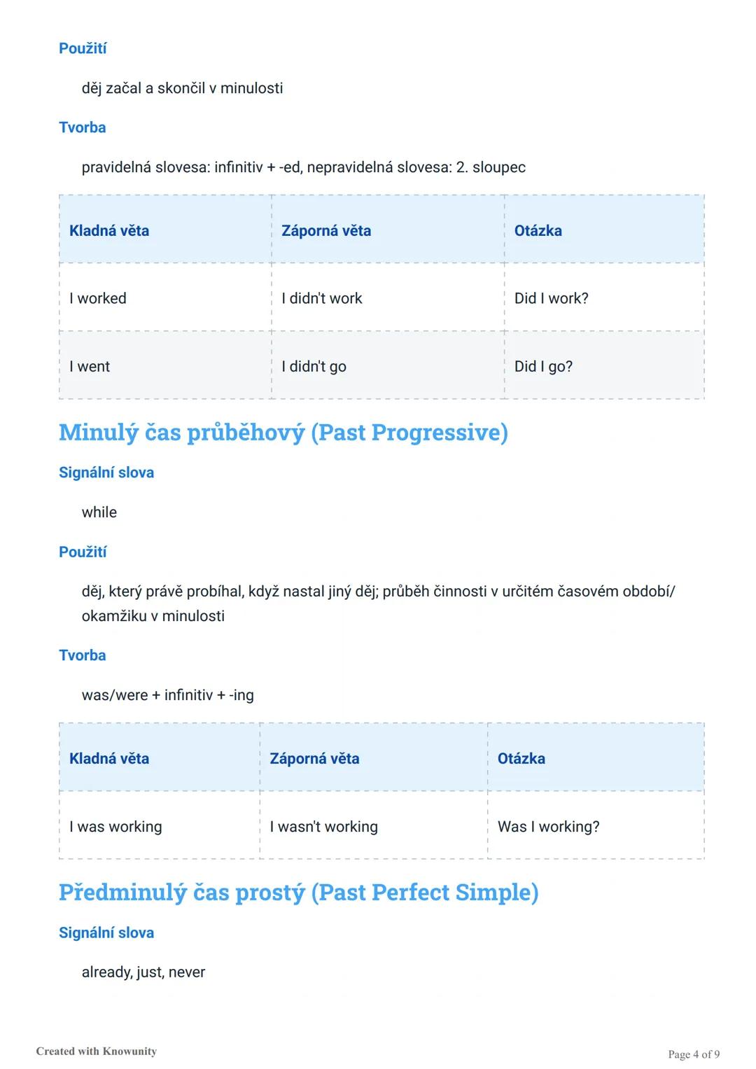 # Všechny anglické časy
Přehled všech anglických časů včetně signálních slov, použití, tvorby a příkladů vět v kladné,
záporné a tázací for