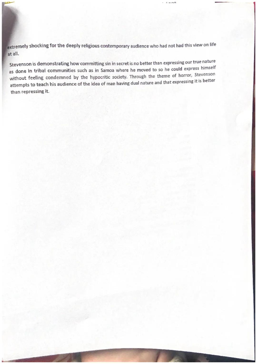 Dr Jekyll and Mr Hyde
How is the theme of Horror presented in the novella?
The theme of horror is presented in the novella alongside the ide