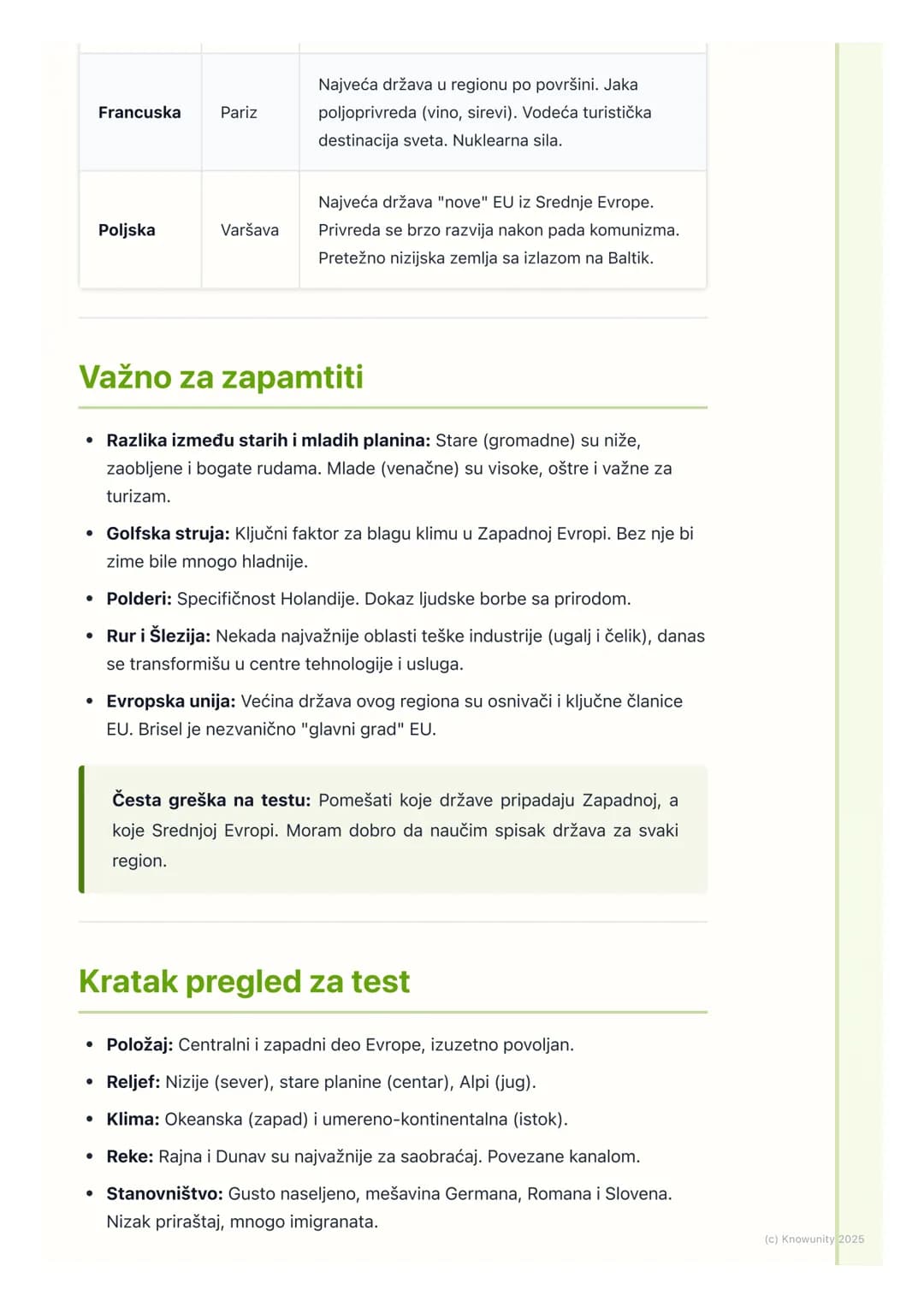 # Opšte karakteristike Zapadne i
Srednje Evrope
Uvod i položaj regiona
Zapadna i Srednja Evropa obuhvataju države koje se nalaze u središn