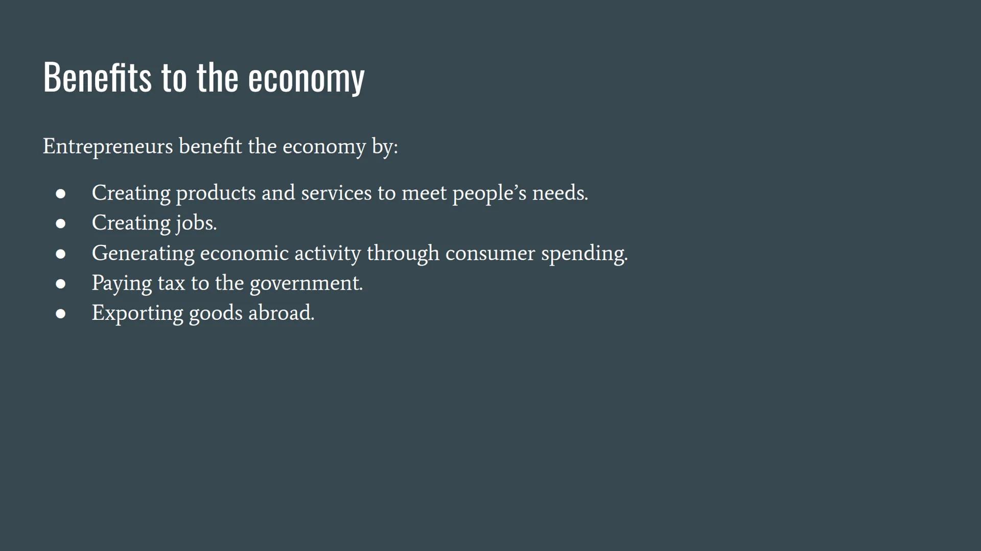 The Role of Entrepreneurship An entrepreneur is a person who owns and runs their own business. Entrepreneurs are risk takers
who have an ini