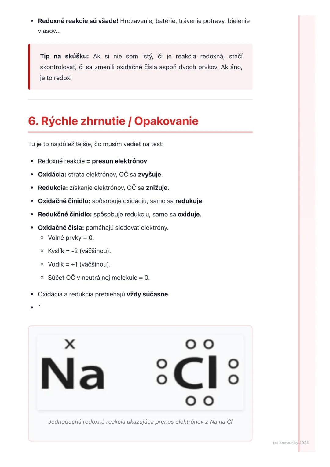 # Oxidačno-redukčné reakcie
## 1. Prehľad oxidačno-redukčných reakcií
Oxidačno-redukčné reakcie, často skrátene redoxné reakcie, sú super