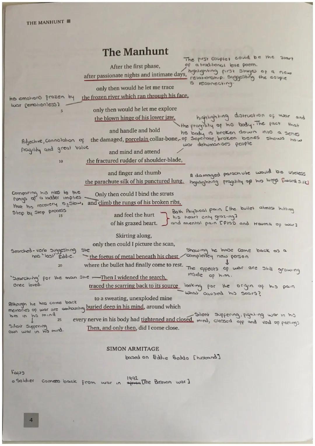 THE MANHUNT
only then would he let me trace
Ho emohon prozen by the frozen river which ran through his face,
war [emotionless)
only then wou