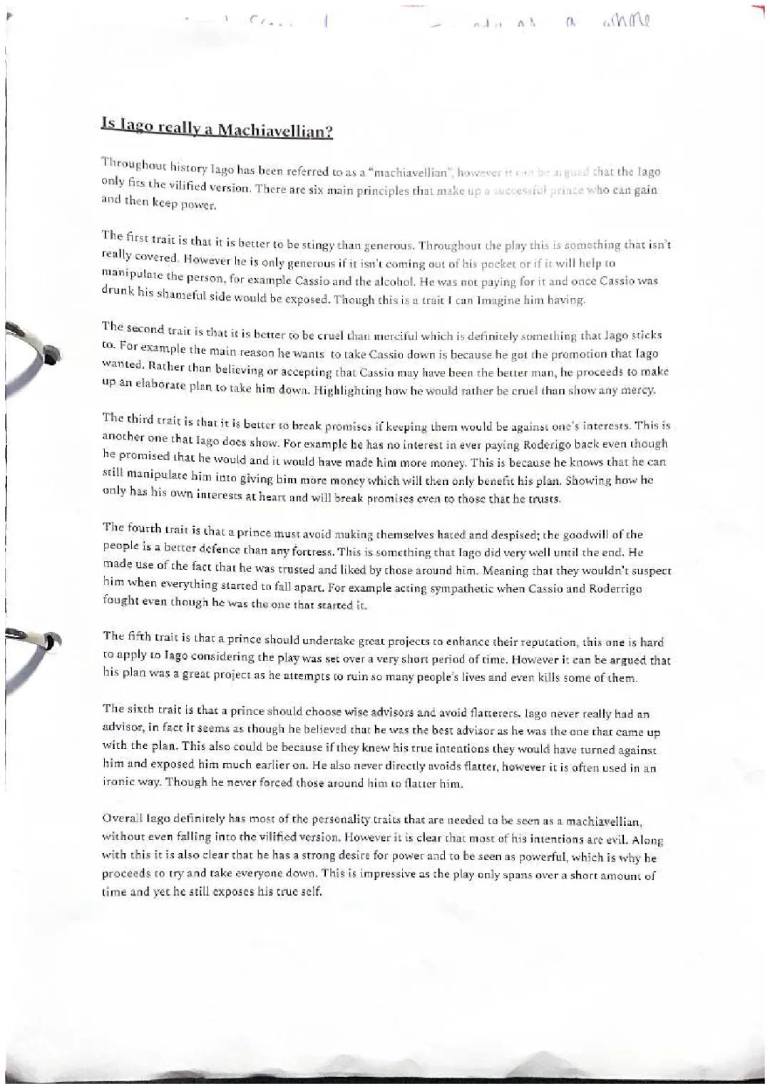 Is Iago a Machiavellian?