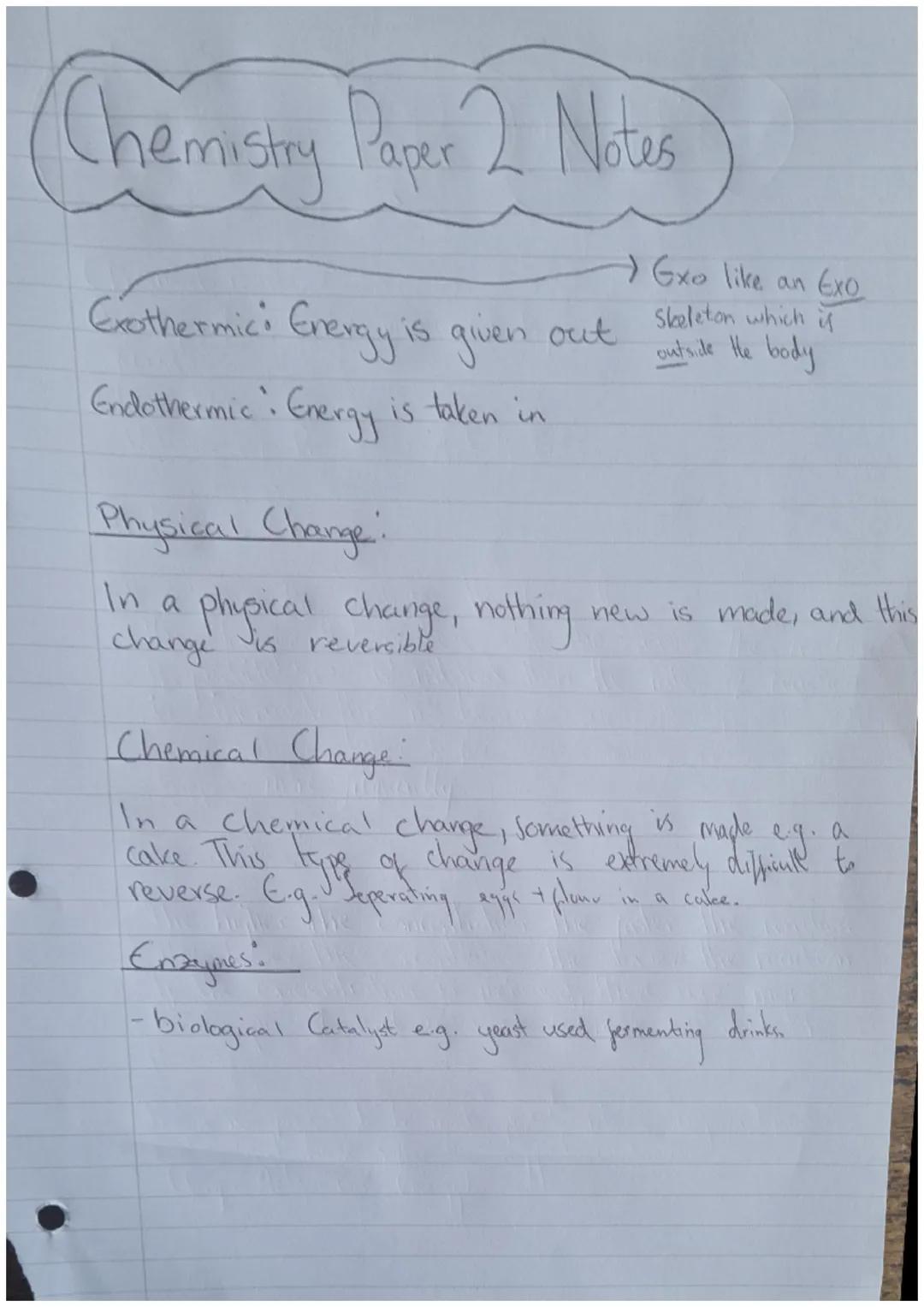Chemistry Paper 2. Notes,
Rate Of Reaction = amount of reactant used
time
Rate Of Reaction = amount of reactant formed
time
What Is A Cat