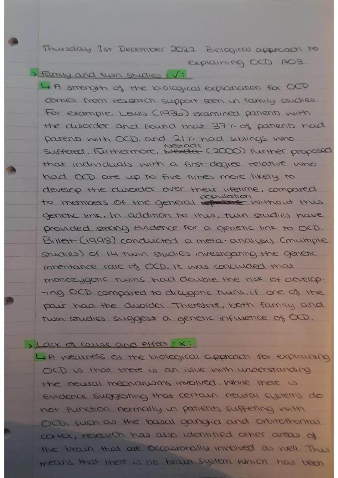 Thursday 17th November 2022 Clinical charactenatics OCD
>Obsessive compulsive dworder:
anxiety disorder which anses from absessions and
co
