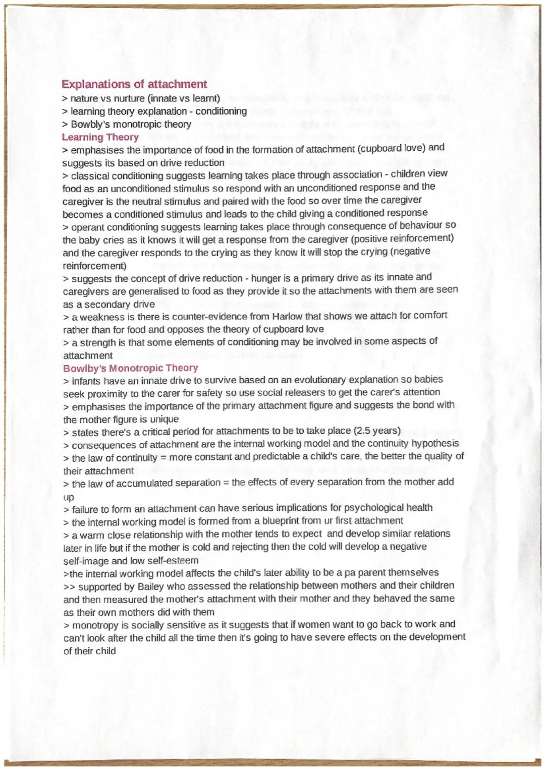 Caregiver-infant interactions in humans
> Attachment = 2 way emotional bond between 2 individuals and takes a few months to
develop
> Seekin