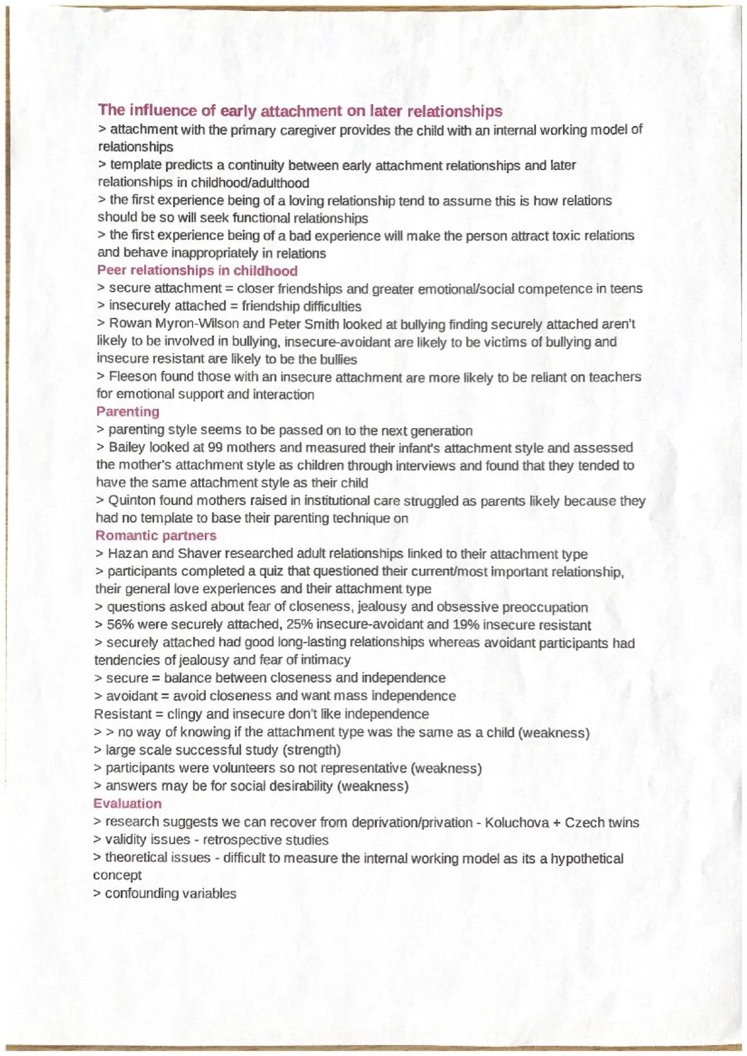 Caregiver-infant interactions in humans
> Attachment = 2 way emotional bond between 2 individuals and takes a few months to
develop
> Seekin