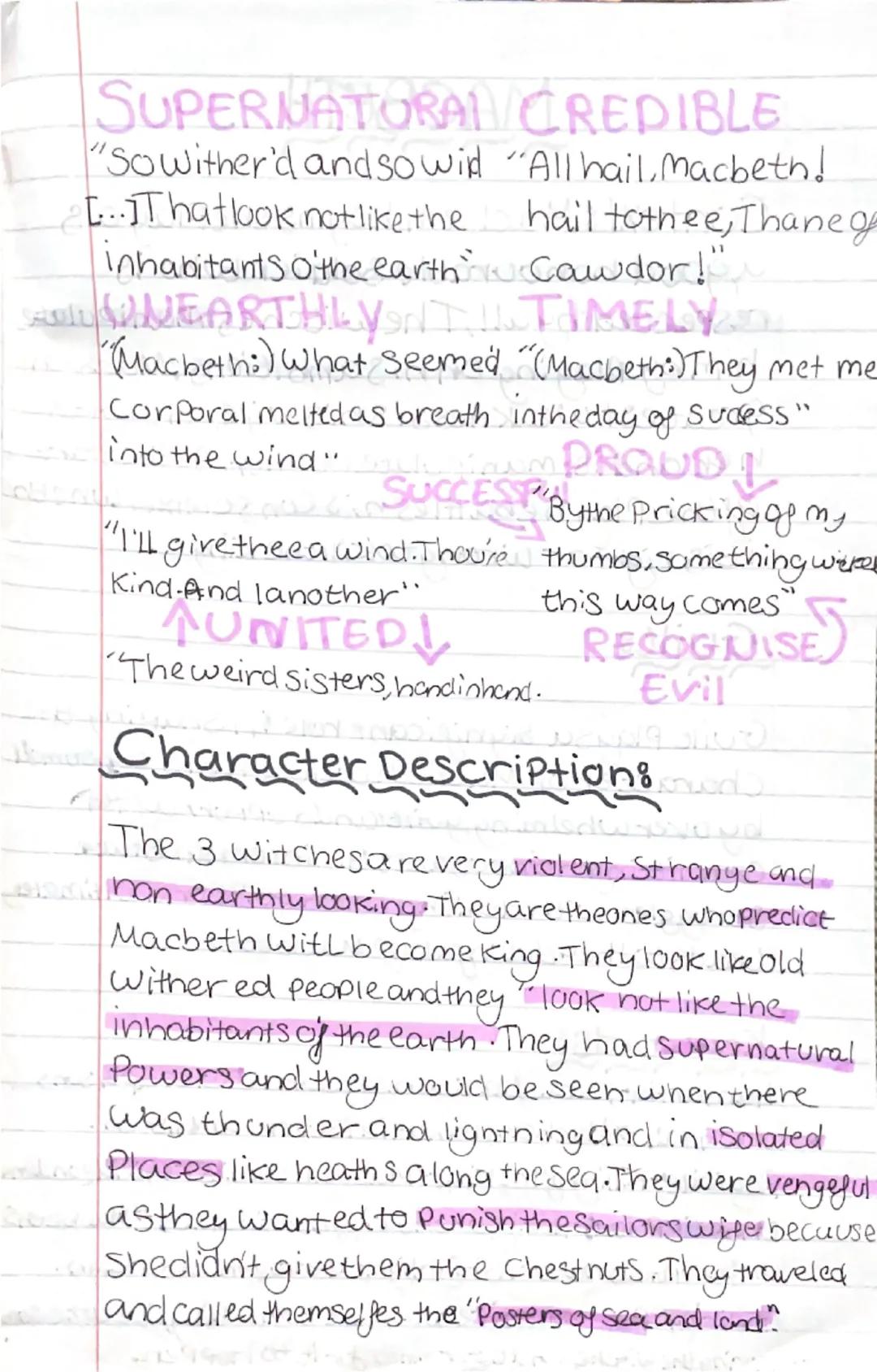 # THE
## Witches
Context: The Witches are **evil, powerful**, and **manipulative**. Stagecraft is an important factor in presenting how **u