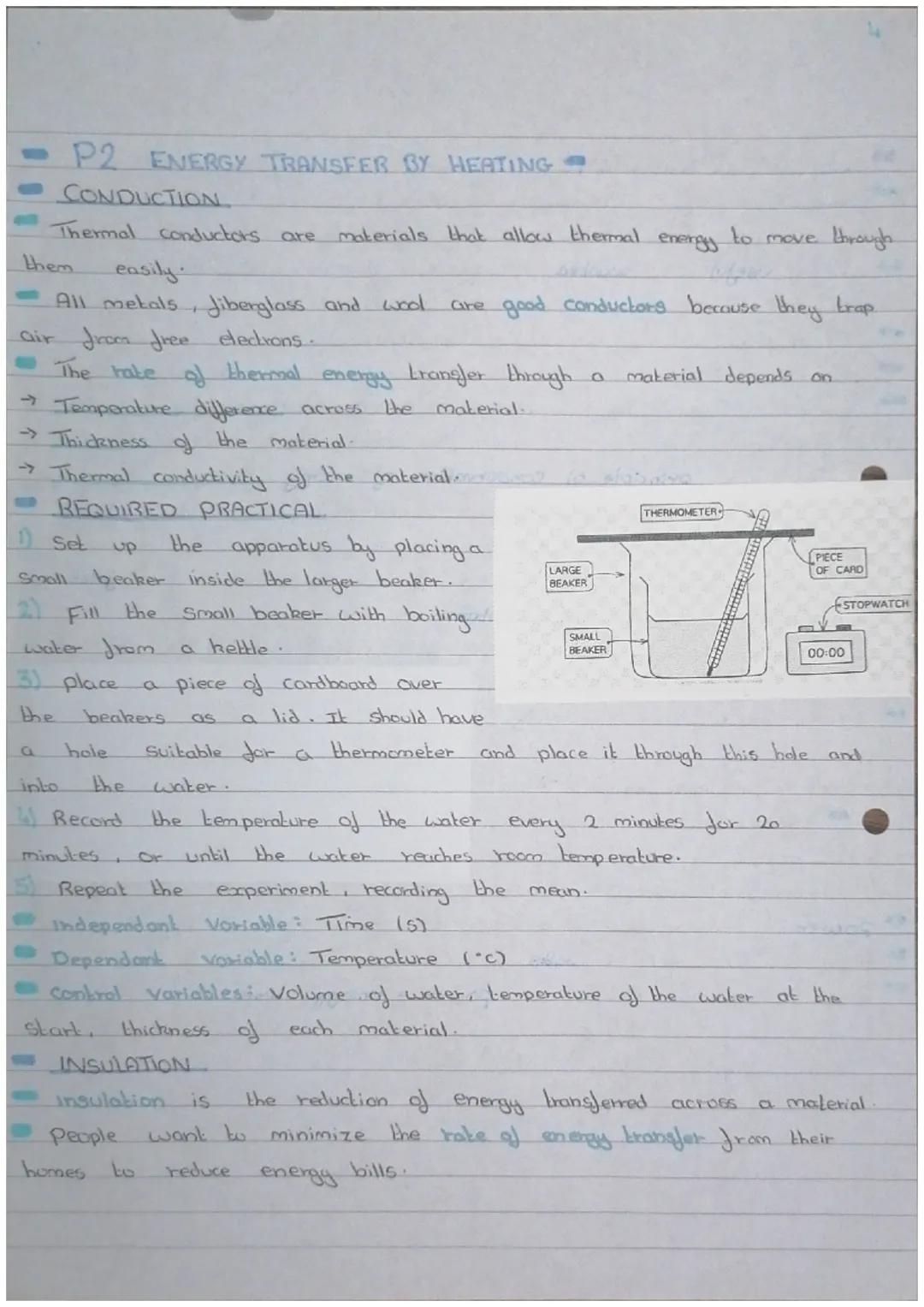 - P2 ENERGY TRANSFER BY HEATING
- CONDUCTION.
Thermal conductors are materials that allow thermal energy to move brough
them easily.
- All m