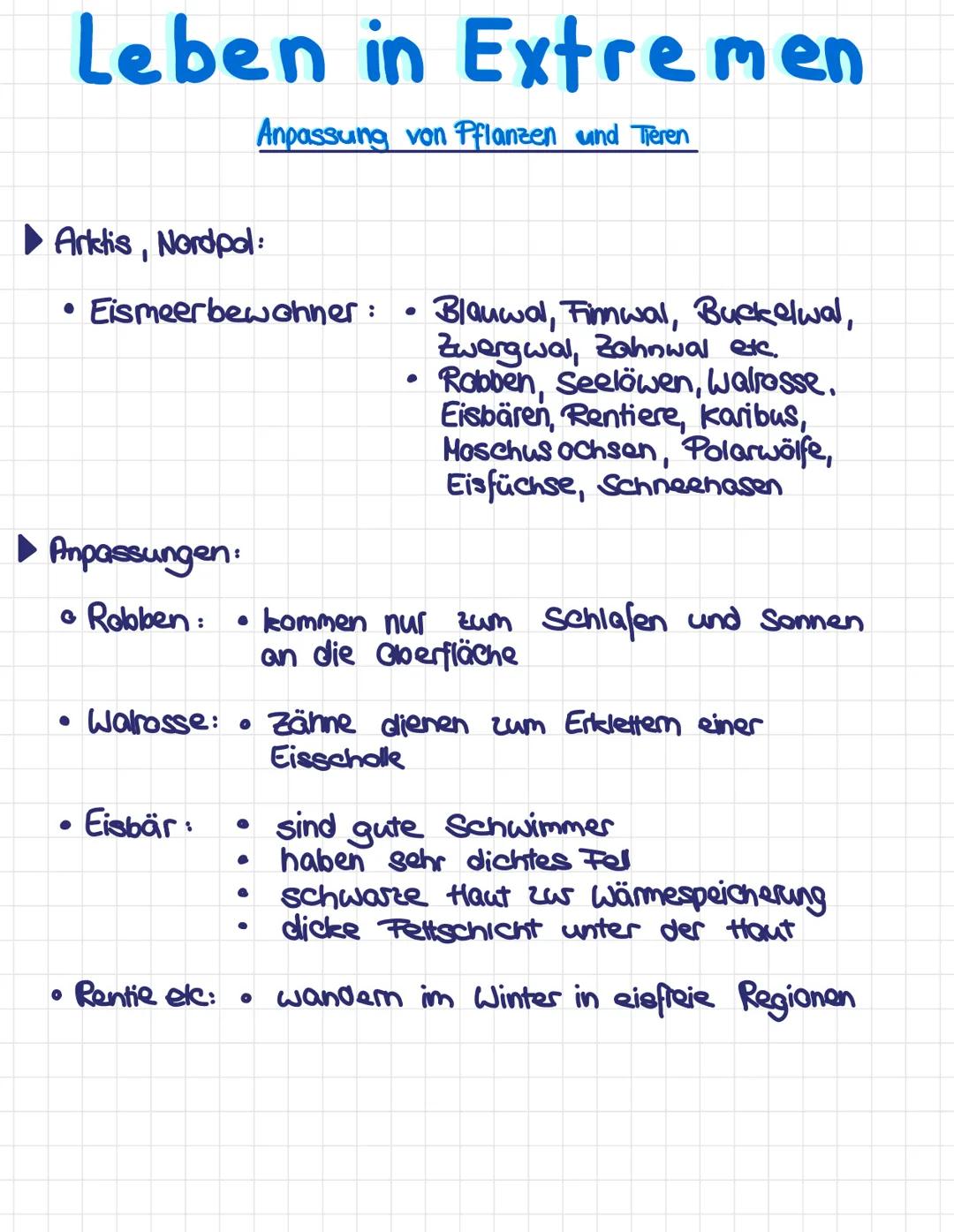 # Leben in Extremen
Anpassung von Pflanzen und Tieren
* Wüste
* Wüstenbewohner:
* Echsen, Schlangen, Insekten,
Spinnentiere