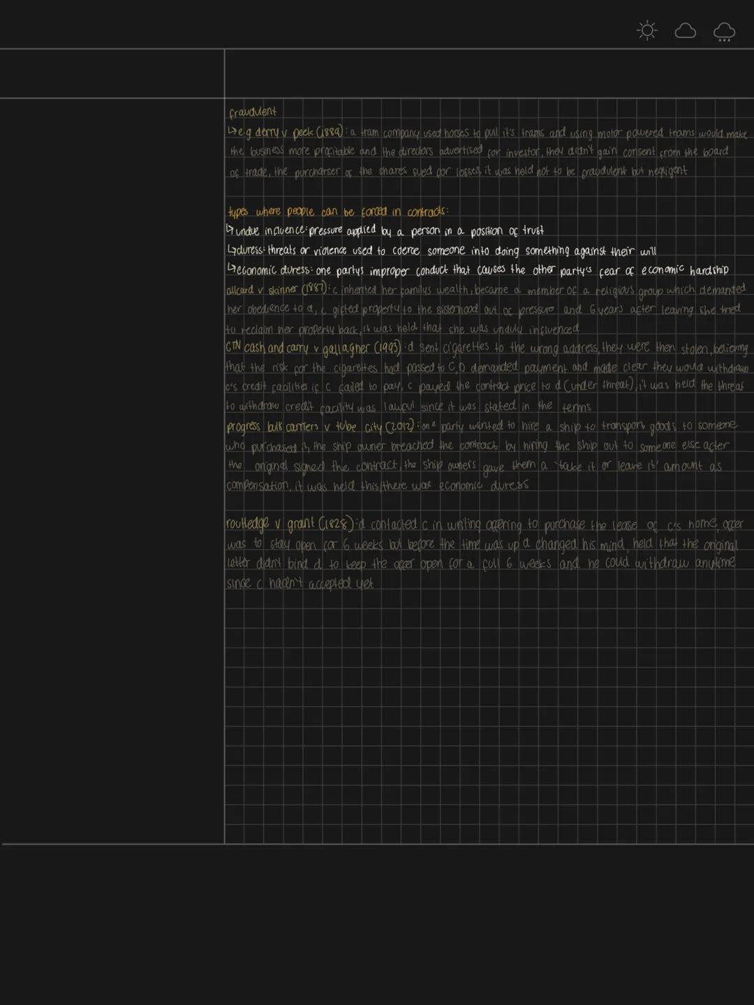 -0-
contract law
↳a voluntary agreement between 2 or more people which is legally binding/enforced
sir frederick pollock defined contract as