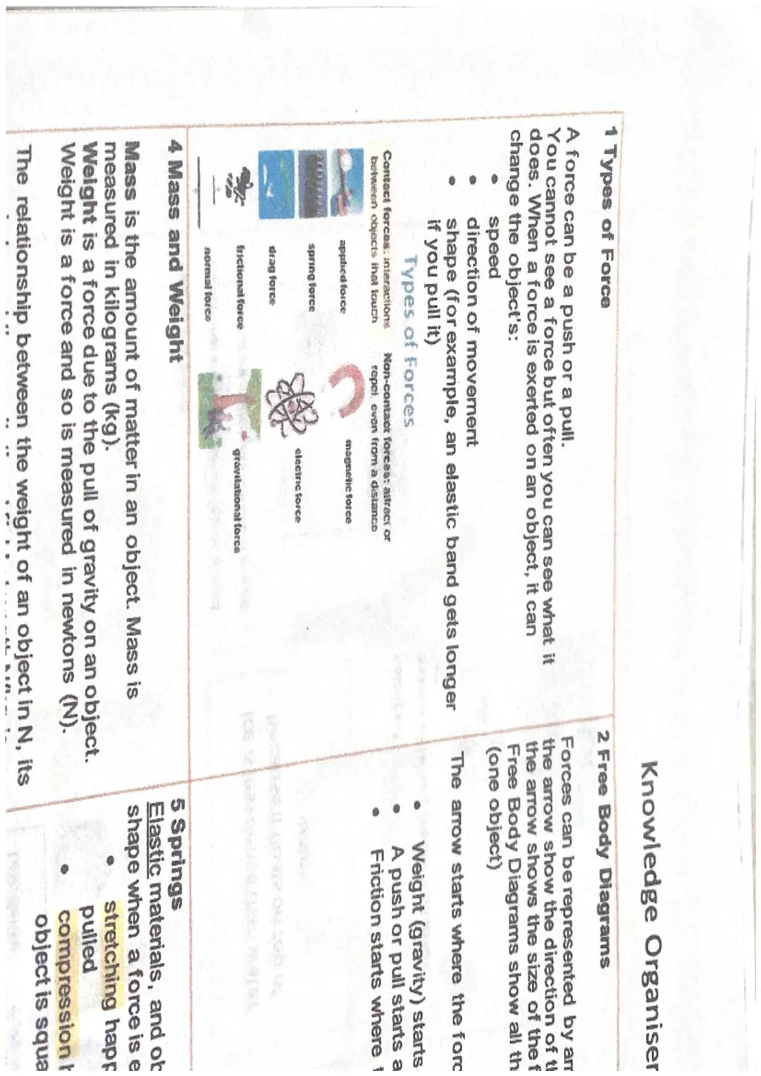 1 Types of Force
A force can be a push or a pull.
You cannot see a force but often you can see what it
does. When a force is exerted on an o