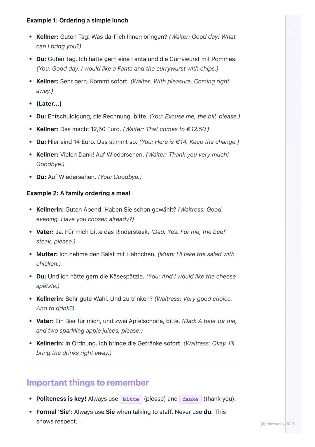 # At the Restaurant (Im
Restaurant)
Introduction to ordering in German
This is for Module 4, all about food and drink. These phrases are w