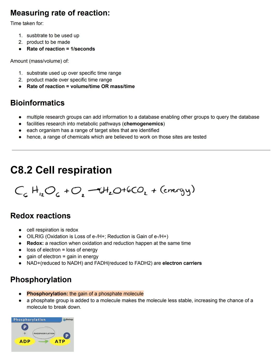 C8.1 Metabolism
Key Words
Metabolism
Metabolic pathways
Catalysts
Inhibitor
●
●
Definition
sum total of all chemical reaction that occur in