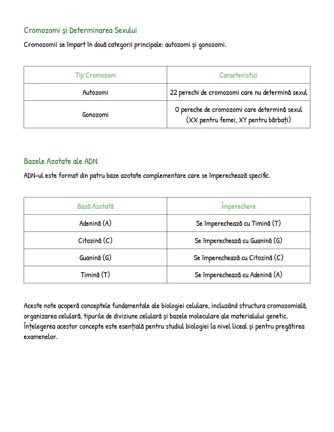 # Noţiuni Fundamentale în Biologia Celulară
Structuri Cromozomiale şi ADN
ADN-ul reprezintă materialul genetic al celulei, care în forma s