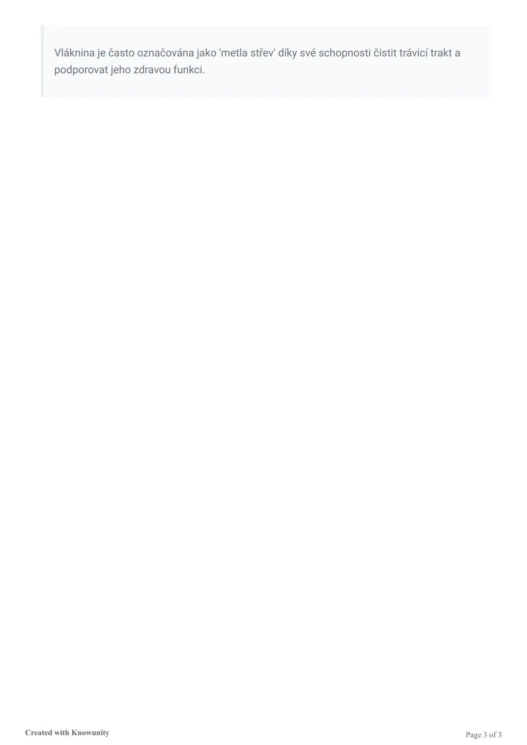 # Funkce vlákniny v našem těle
Přehled důležitých funkcí vlákniny v lidském organismu, její zdroje a doporučený denní příjem.
## Co je vlá