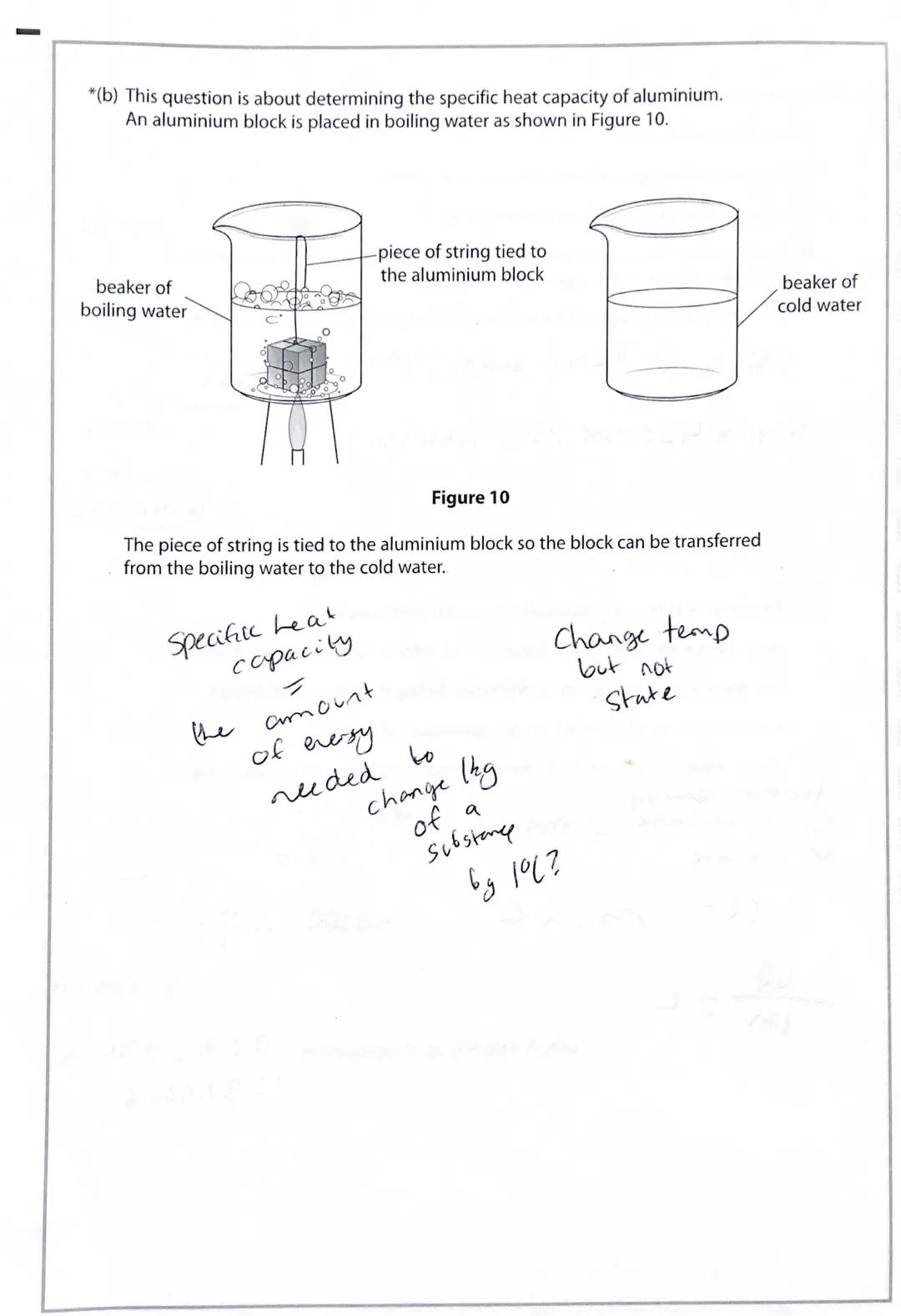 Specific Heat Capacitu Exam Question
