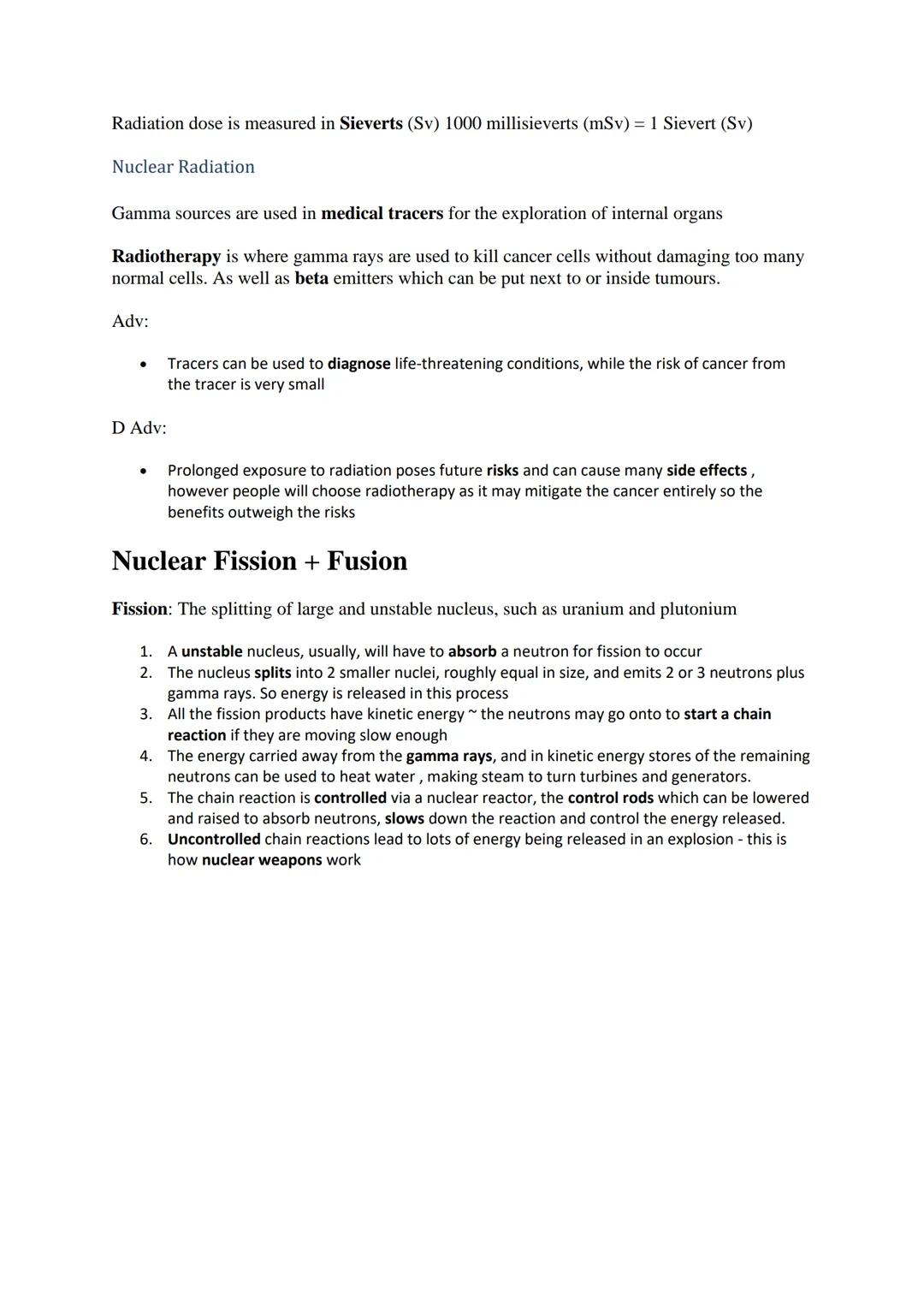Atomic Structure
Atoms and Isotopes
Atoms are very small, having a radius of about 1 × 10-10 metres. The basic structure of an
atom is a pos